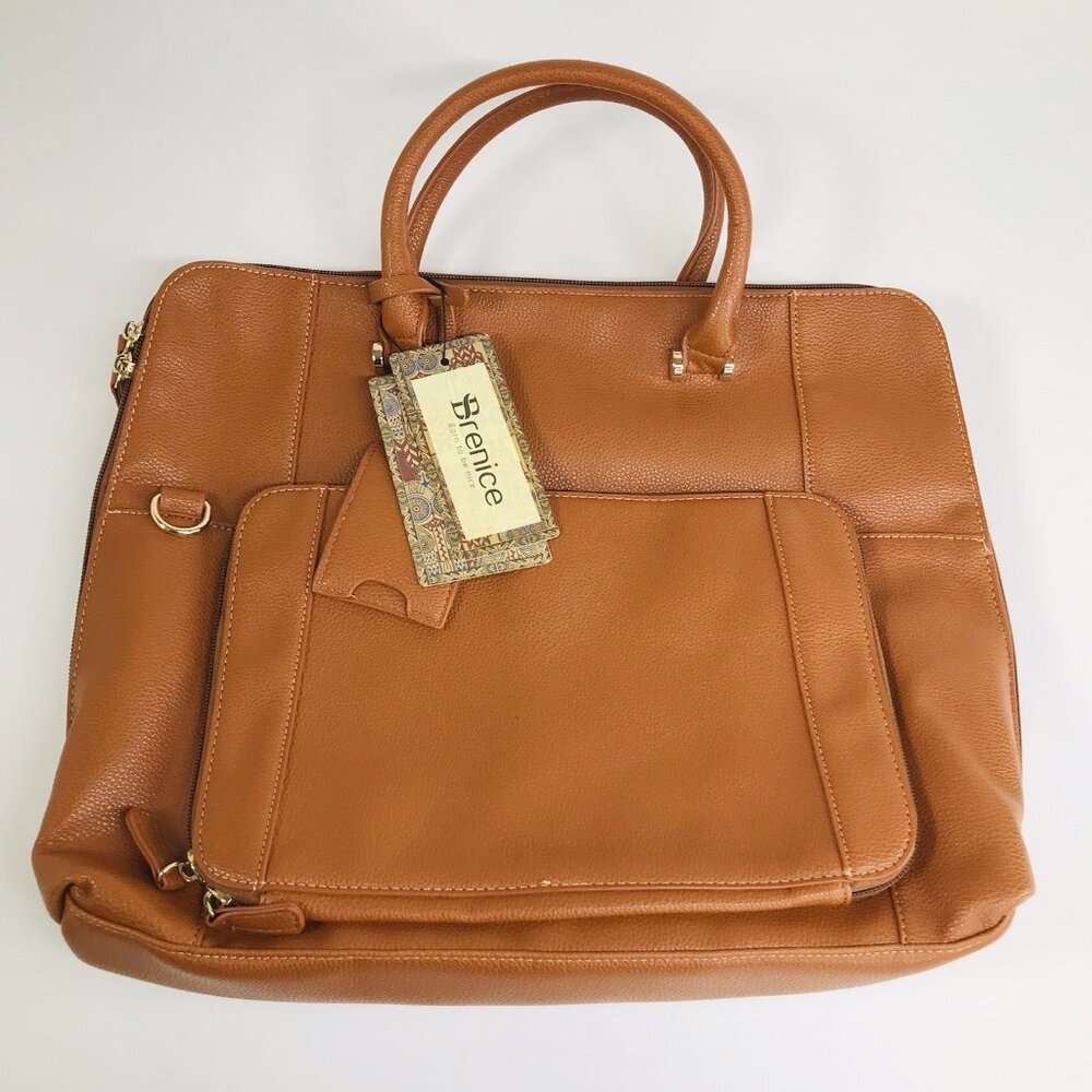 BRENICE Solid Brown Designer Handbag Multi Function Crossbody Bag